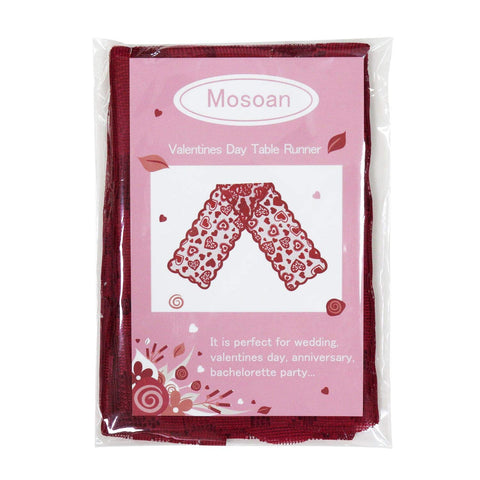 Mosoan Valentines table runner features scalloped edges for elegant styling