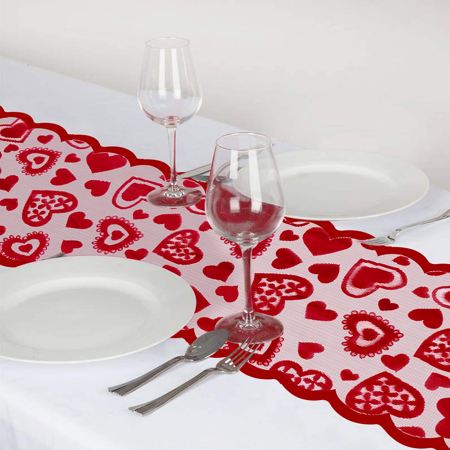Mosoan Valentines table runner for wedding decor elevates the celebration