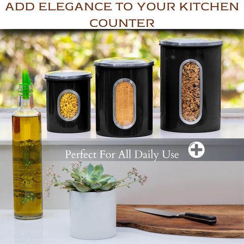 Moss & Stone sugar canister features BPA-free stainless steel lid.
