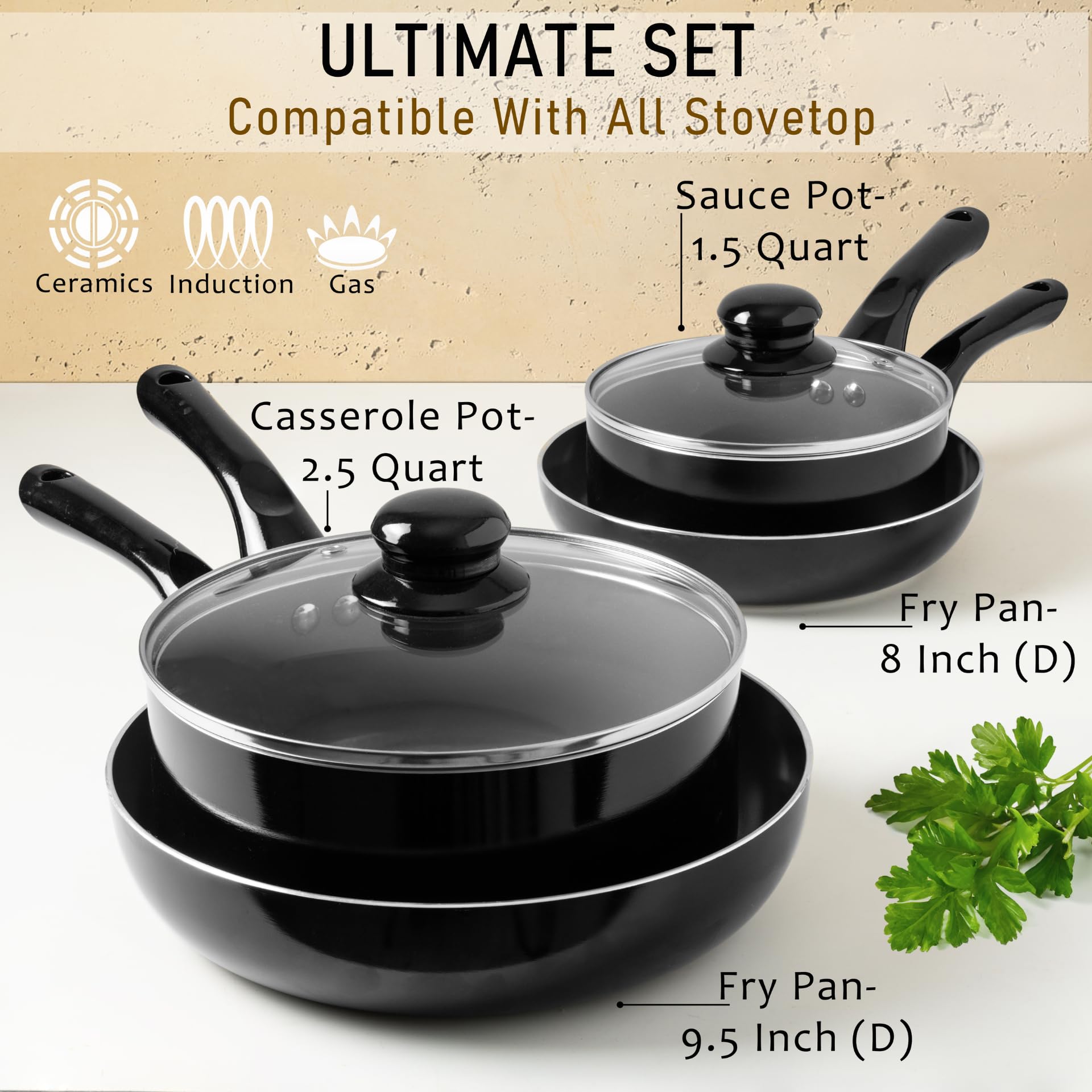 Moss & Stone 2.5qt casserole with glass lid for versatile one-pot meals