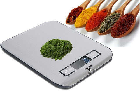 Moss & Stone baking-scale measuring supports accurate ingredient portions.