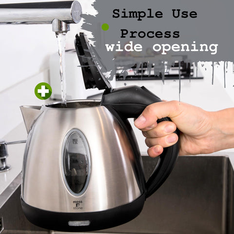 Moss & Stone cool-touch handle kettle enables safe, comfortable pouring.