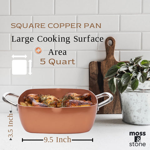 Moss & Stone square set offers extra space for roasting and steaming