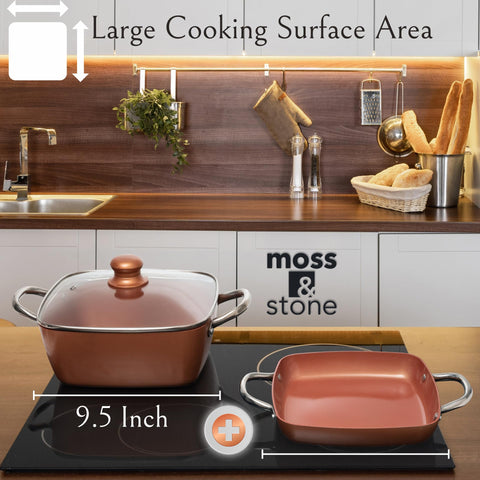 Moss & Stone dishwasher-safe copper cookware simplifies cleanup after meals