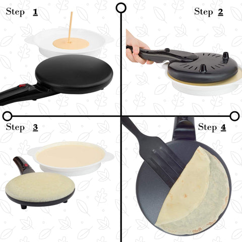 Moss & Stone batter tray supports easy prep for pancakes and crepes.