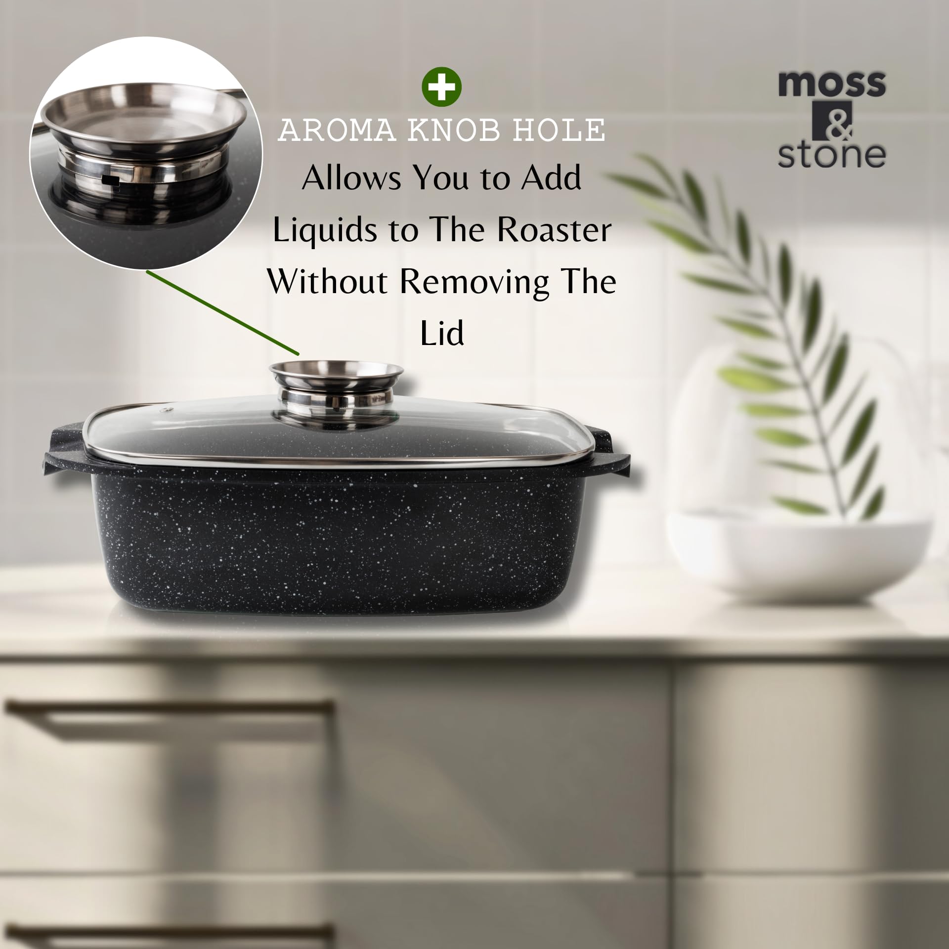 Moss & Stone deep oval roaster cavity ideal for vegetables and poultry