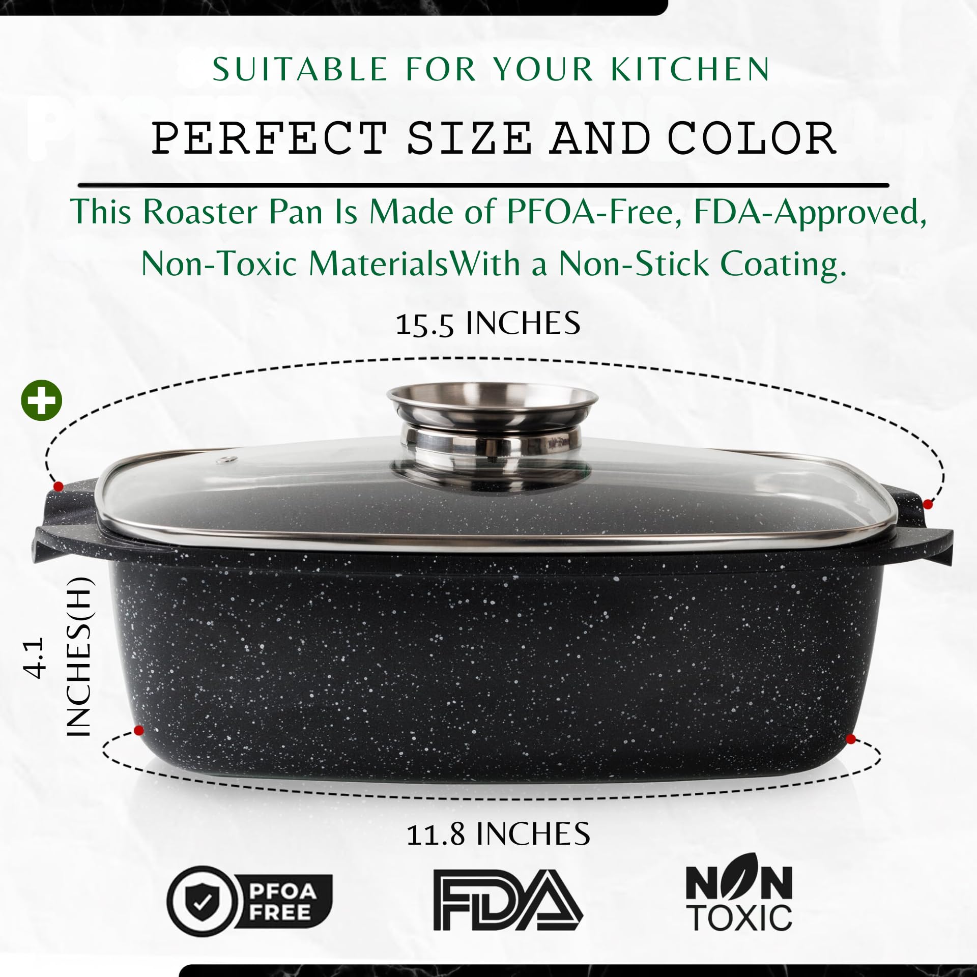 Moss & Stone die-cast aluminum roaster body highlights durability