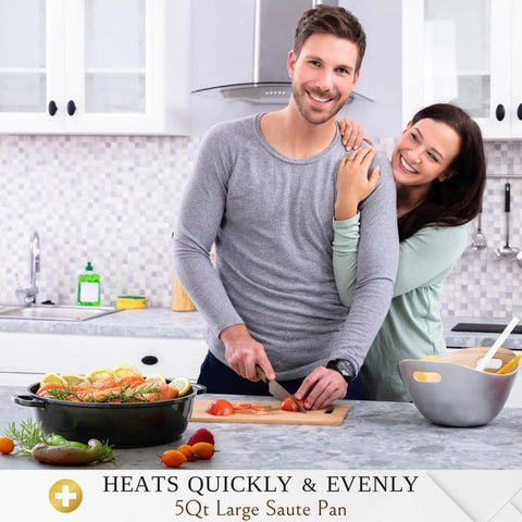 Moss & Stone PFOA-free coating supports healthier cooking and simple cleanup.