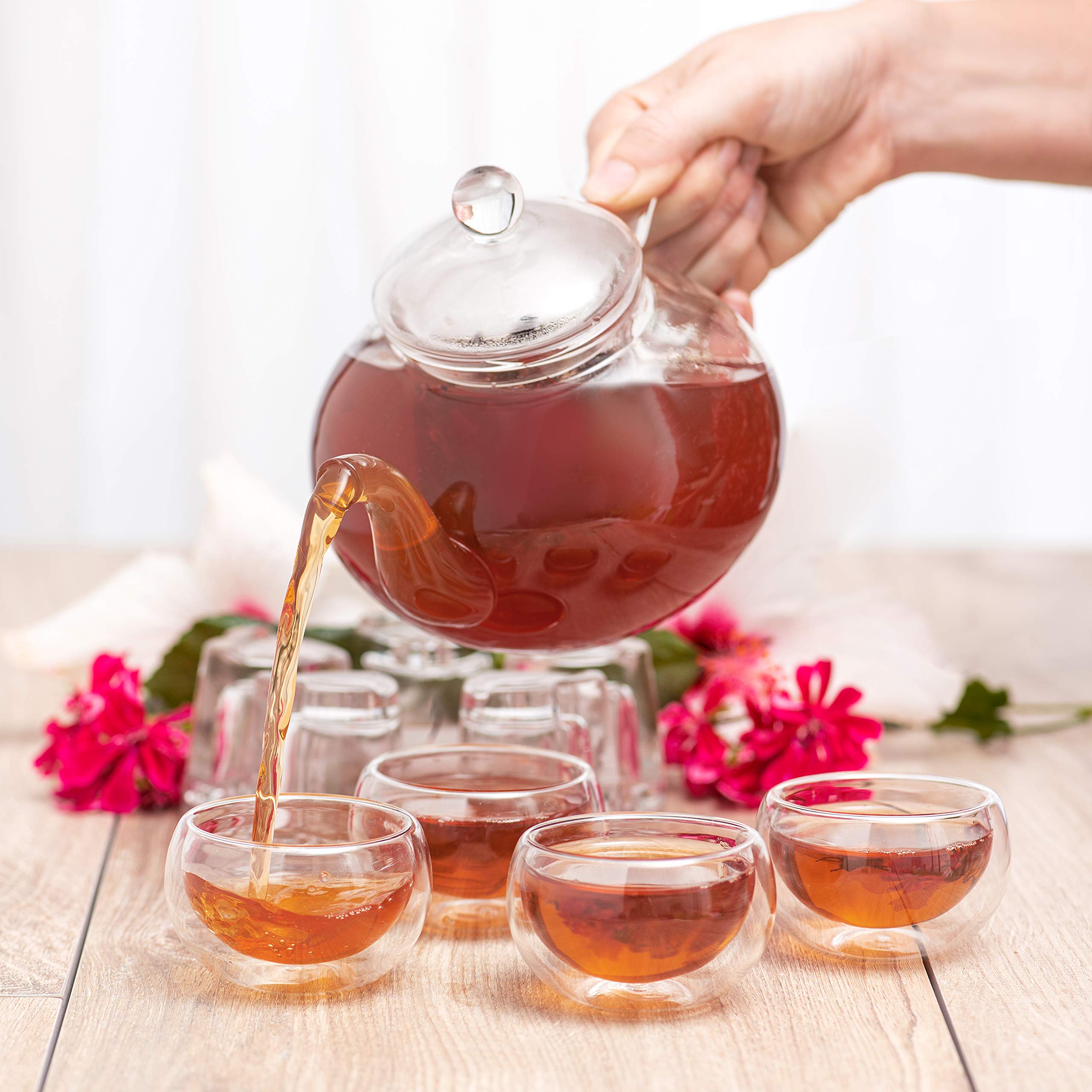 Moss & Stone 27oz teapot serves 3–8 cups at once.