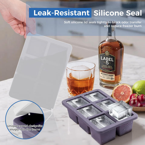 Mossime 2-pack silicone ice trays for family use and meal prep