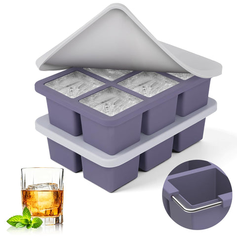Mossime silicone ice cube tray with six independent cavities for large ice cubes