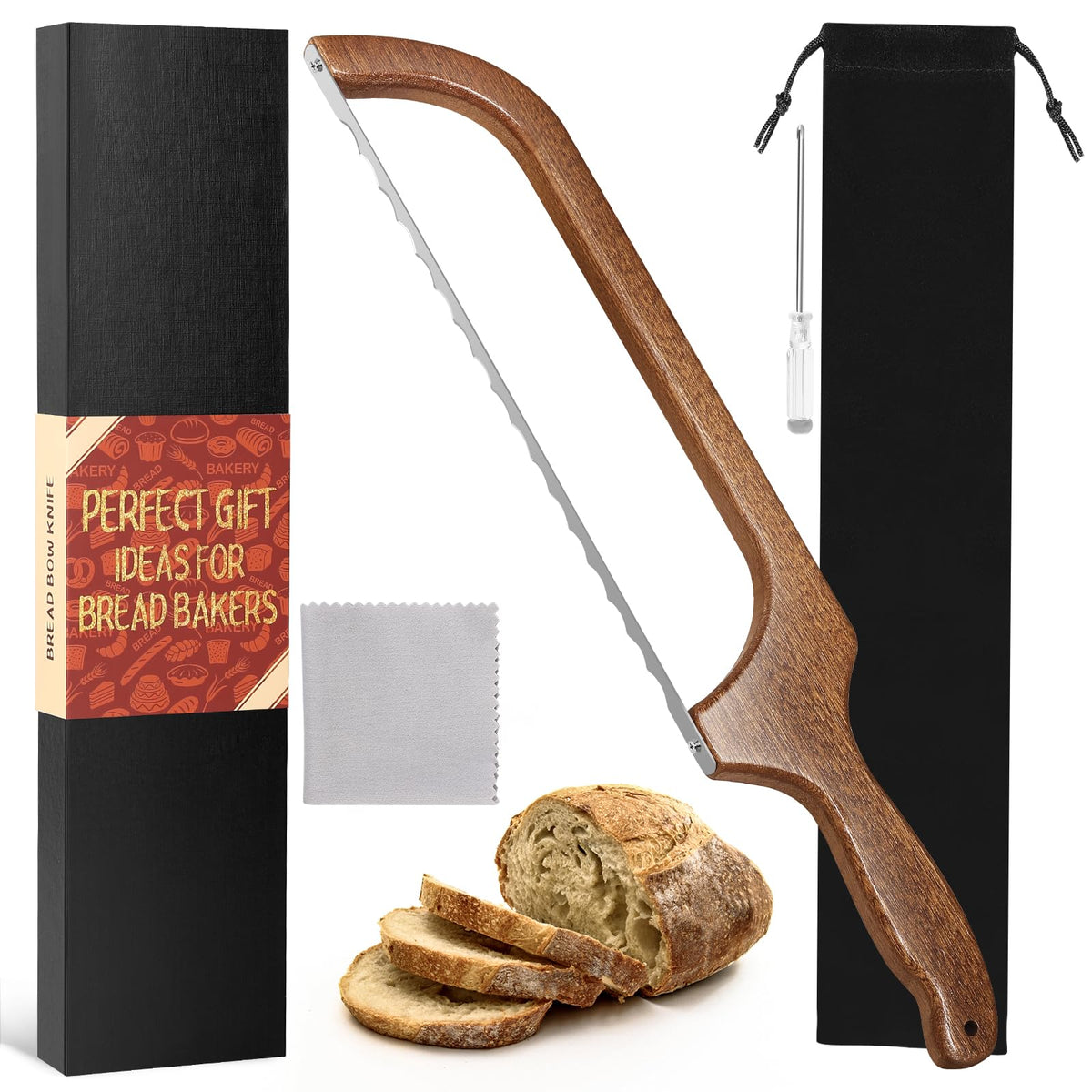 MOTAIPEAK bread bow knife focusing on sourdough slicing with precision.