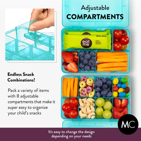 MotherCould snack box 2-pack blue dissolvable labels for easy organization