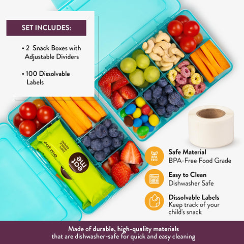 MotherCould snack box 2-pack blue ideal for meal prep