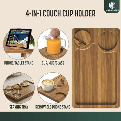 Motovatec 360-degree phone holder enables hands-free viewing from any couch angle.