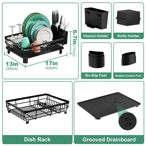 MOUKABAL dish drying rack assembly open demonstrates quick setup for busy kitchens