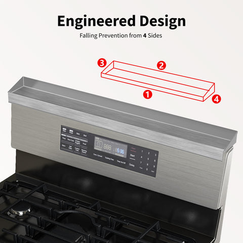 Mounted over the oven, Mount Walker shelf enhances kitchen organization.
