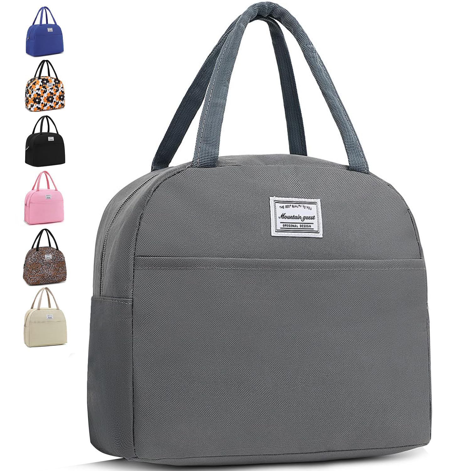 Mountain guest lunch bag front view, stylish design for daily office use.