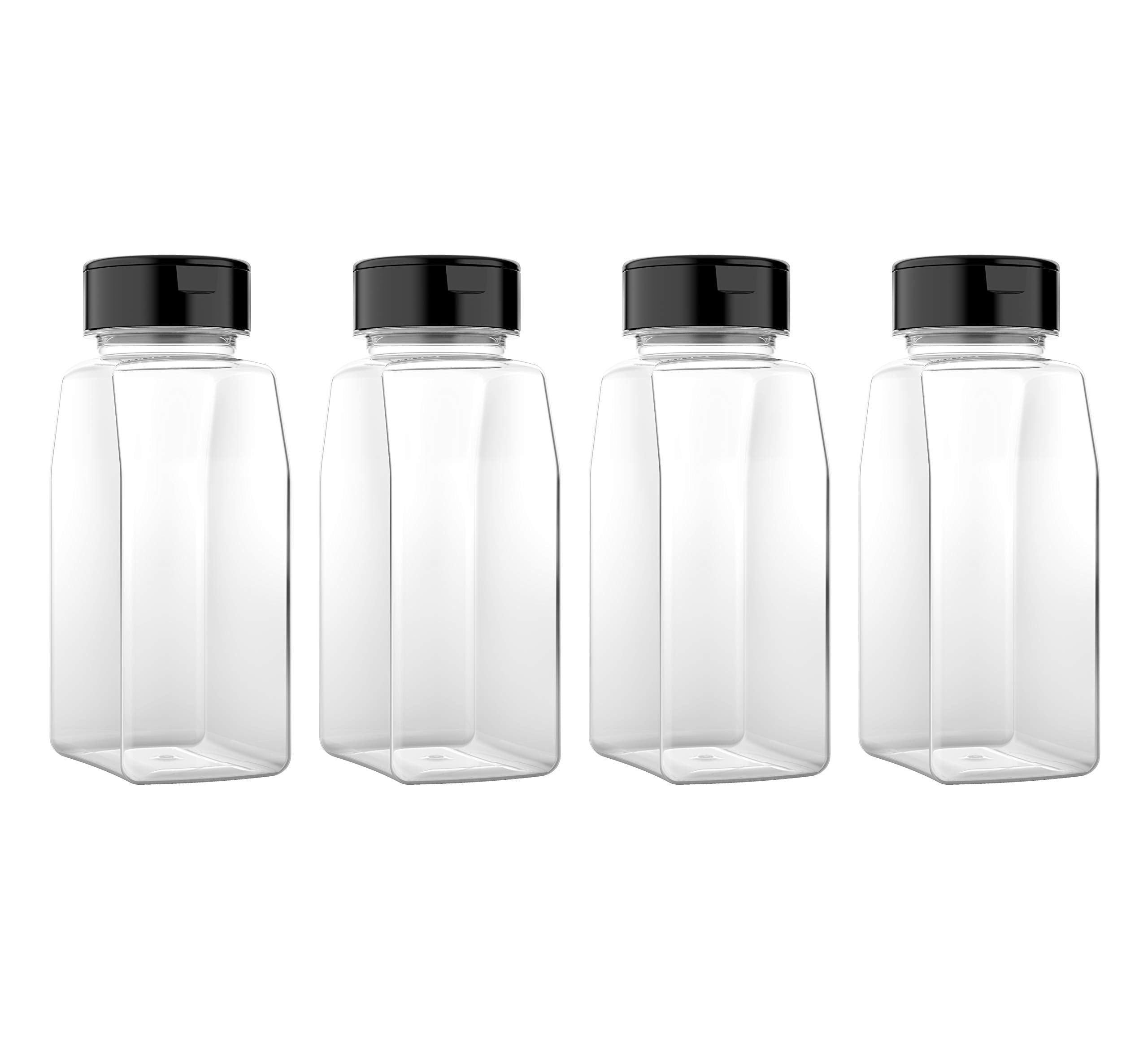 Mountain West spice jars clear plastic closeup shows durable, reusable storage.