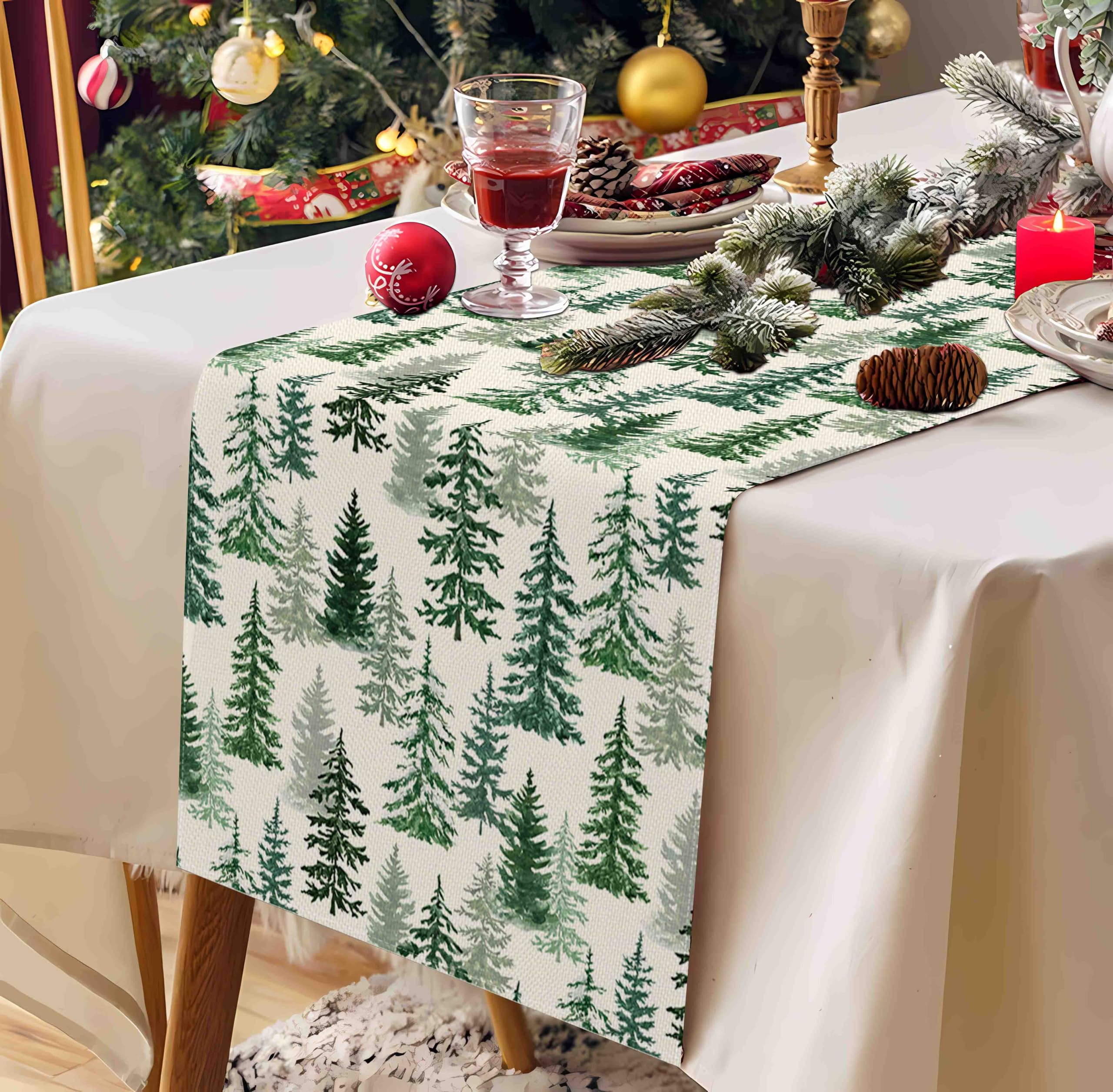 Moutina green pine trees decor enriching holiday centerpiece and seasonal ambiance.