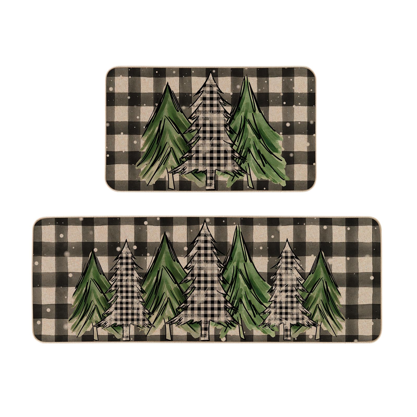 Moutina Merry Christmas Trees door mat 17x29 adds festive welcome to entryways.