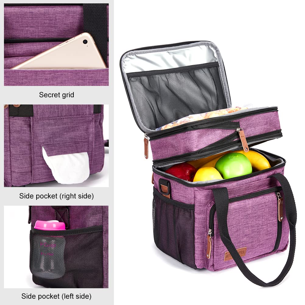 MOV COMPRA Purple lunch bag front pockets for keys and small items