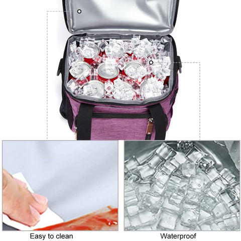 MOV COMPRA Purple lunch bag insulated inner liner keeps food fresh