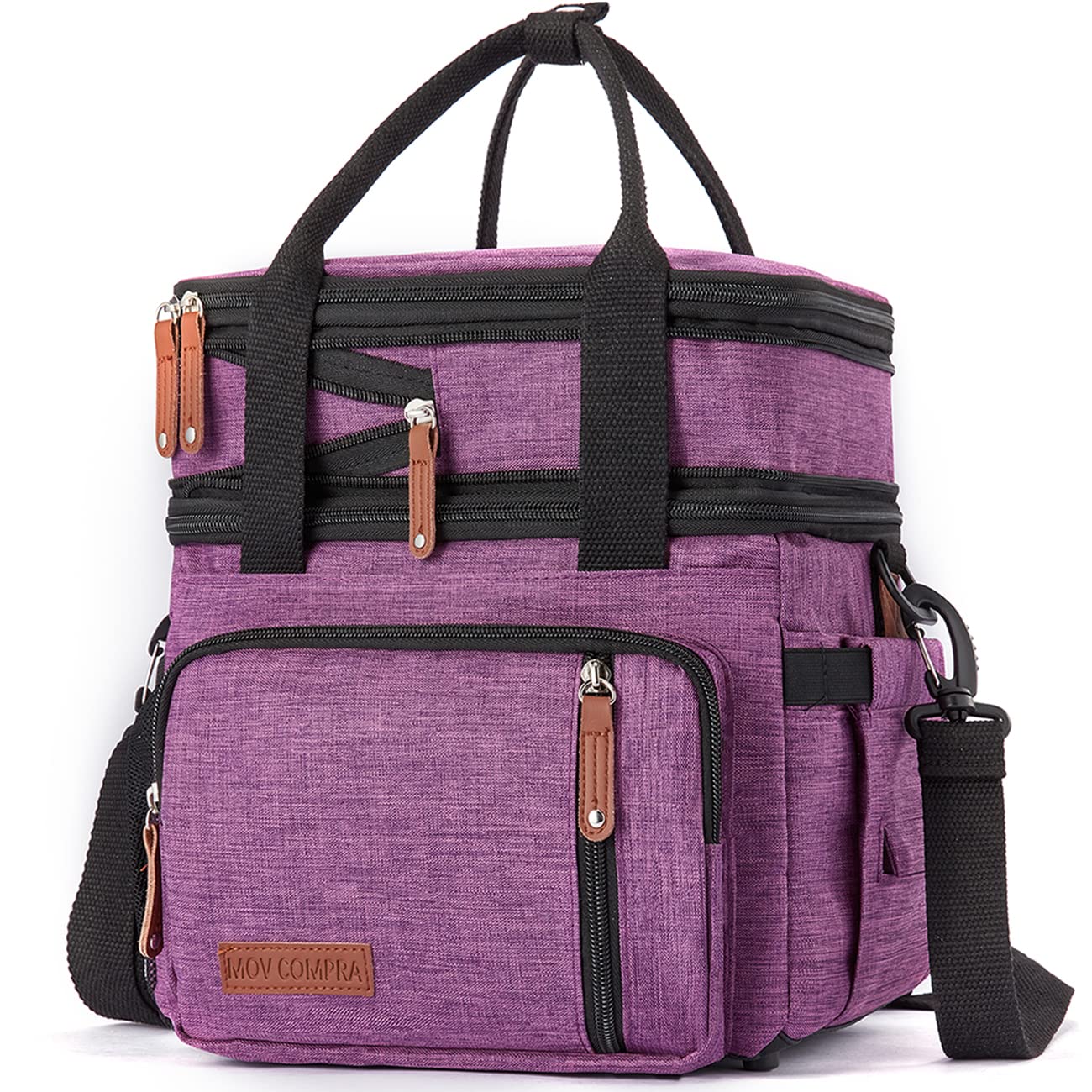 MOV COMPRA Purple lunch bag open main compartment ready for packing meals
