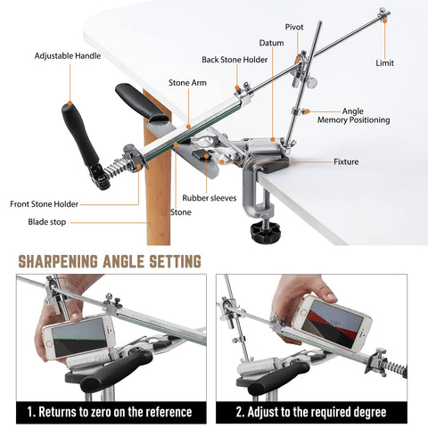 Durable aluminum alloy body of RX-009 kitchen sharpening system