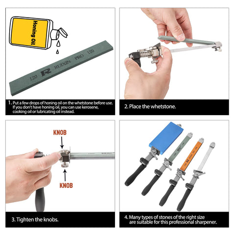 RX-009 versatile sharpening for serrated and chef knives in one kit