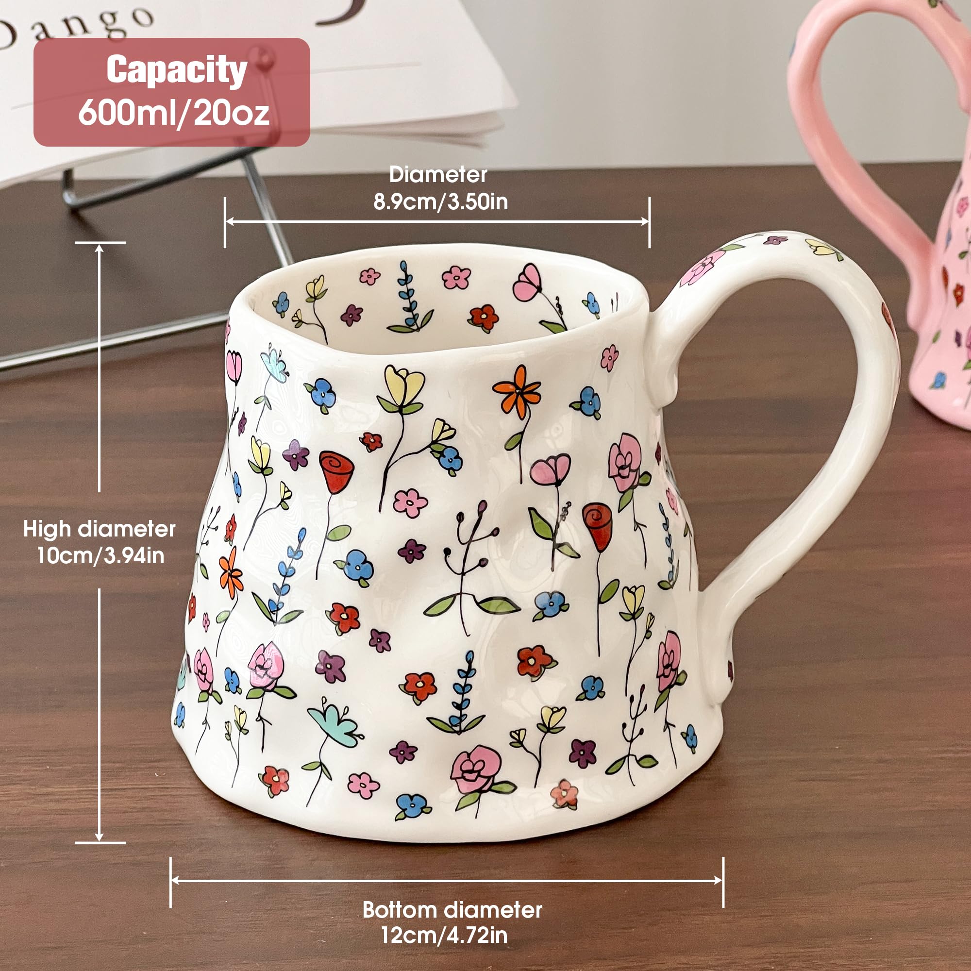 Movlen ceramic mug featuring an oversized handle for easy grip and comfort.