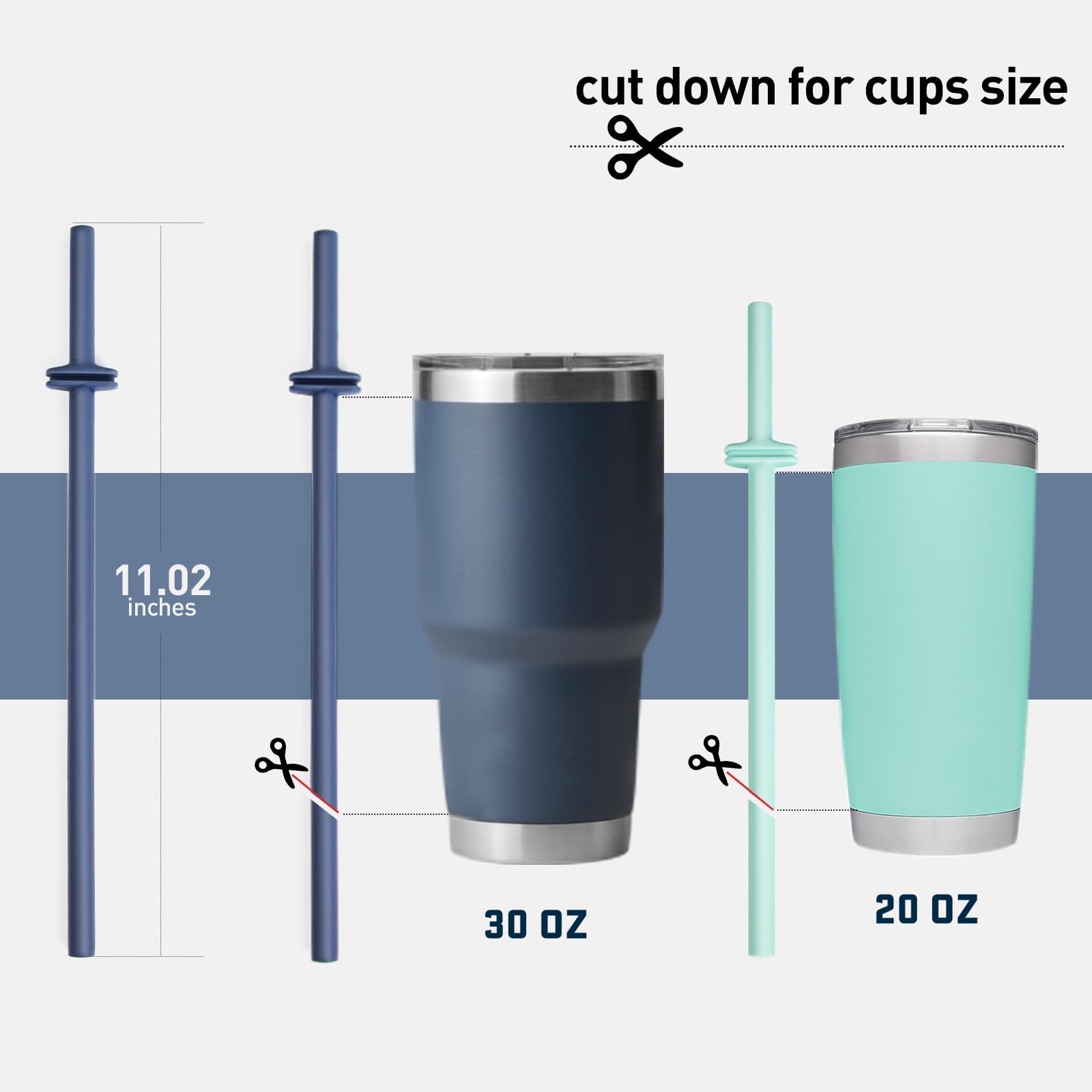 MOVOLIVI straw cut-to-size feature for adjustable lengths on Yeti tumblers