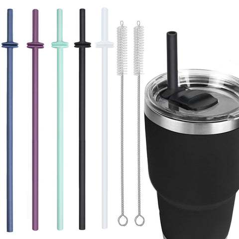 MOVOLIVI silicone straw set for Yeti Rambler with magslider lid, easy sipping