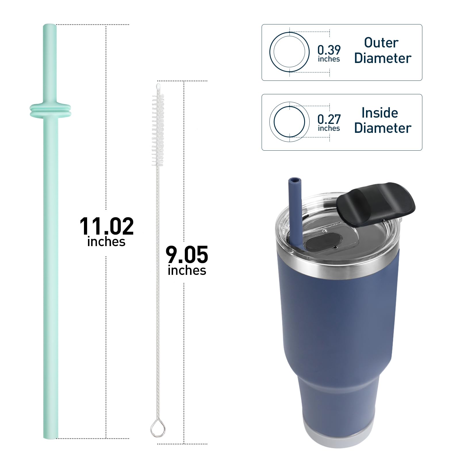 MOVOLIVI straw fits Yeti magslider lid for stable drinking