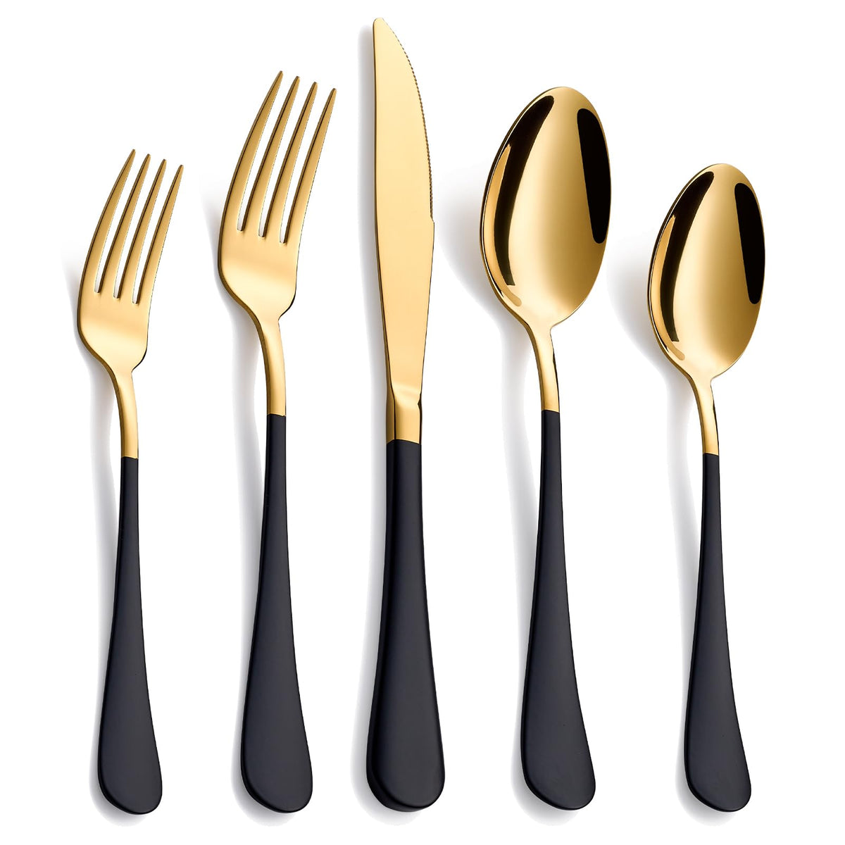 Moxinox 20-piece set with black-gold handles adds modern style to dining.