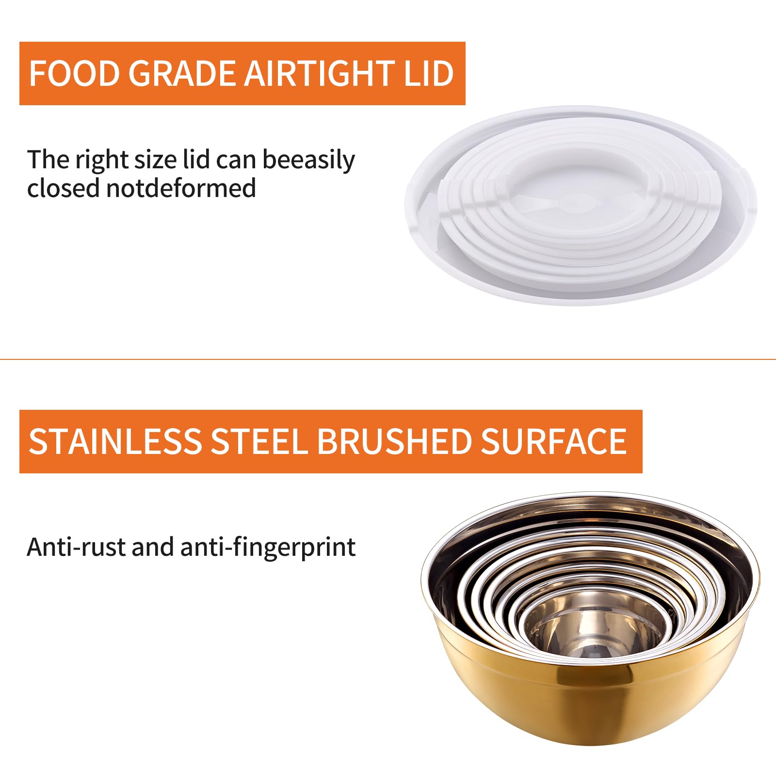 Moxinox Gold bowls with BPA-free lids preserve freshness.