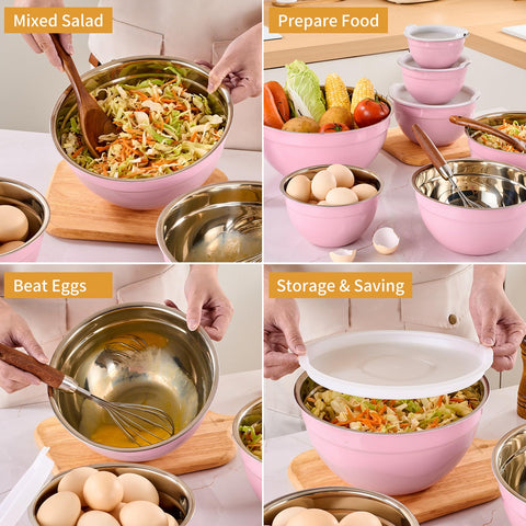 Moxinox mixing bowls with non-slip silicone bottoms for stability.