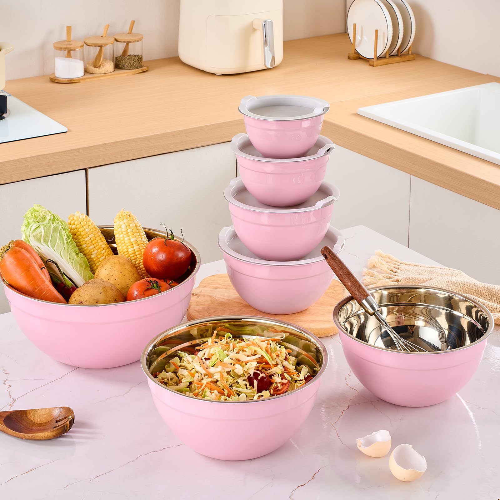 Moxinox bowls are dishwasher-safe for quick cleanup.