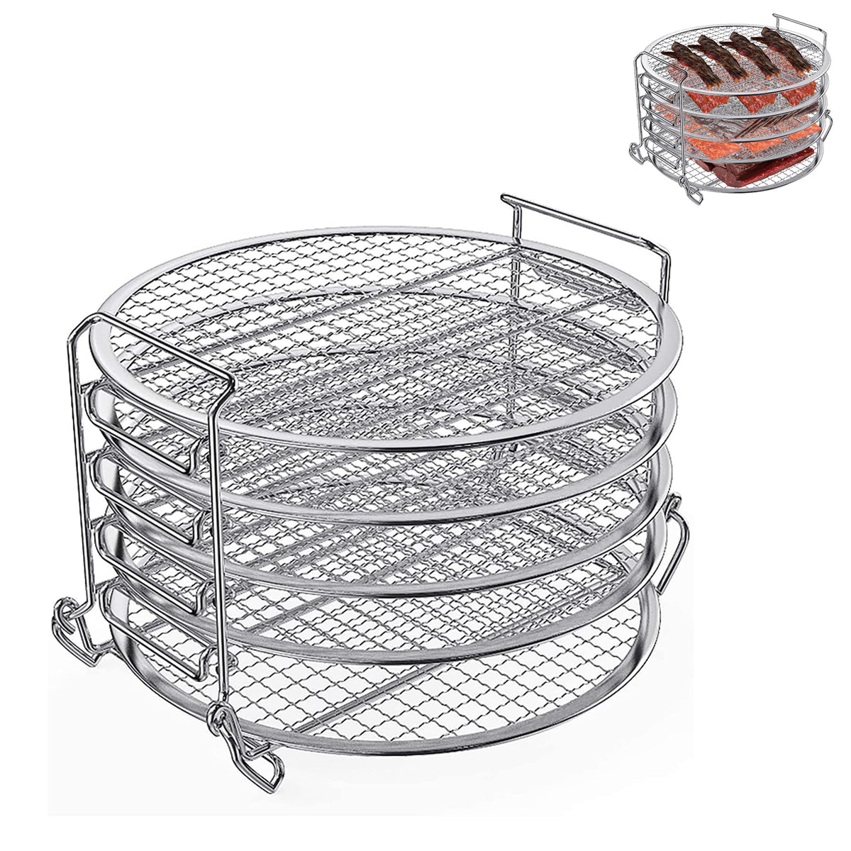 Moyios dehydrator rack stainless stand for Ninja Foodi enables sturdy layered drying.
