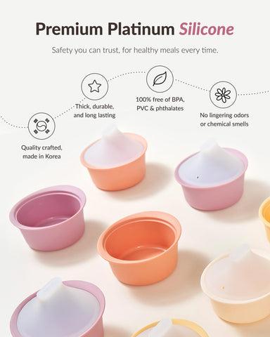 MOYUUM silicone steamer for baby food cubes delivers gentle steaming and precise portions.