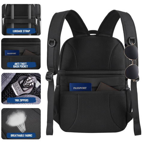 MOZETO lunch backpack lightweight, waterproof fabric supports daily commuting