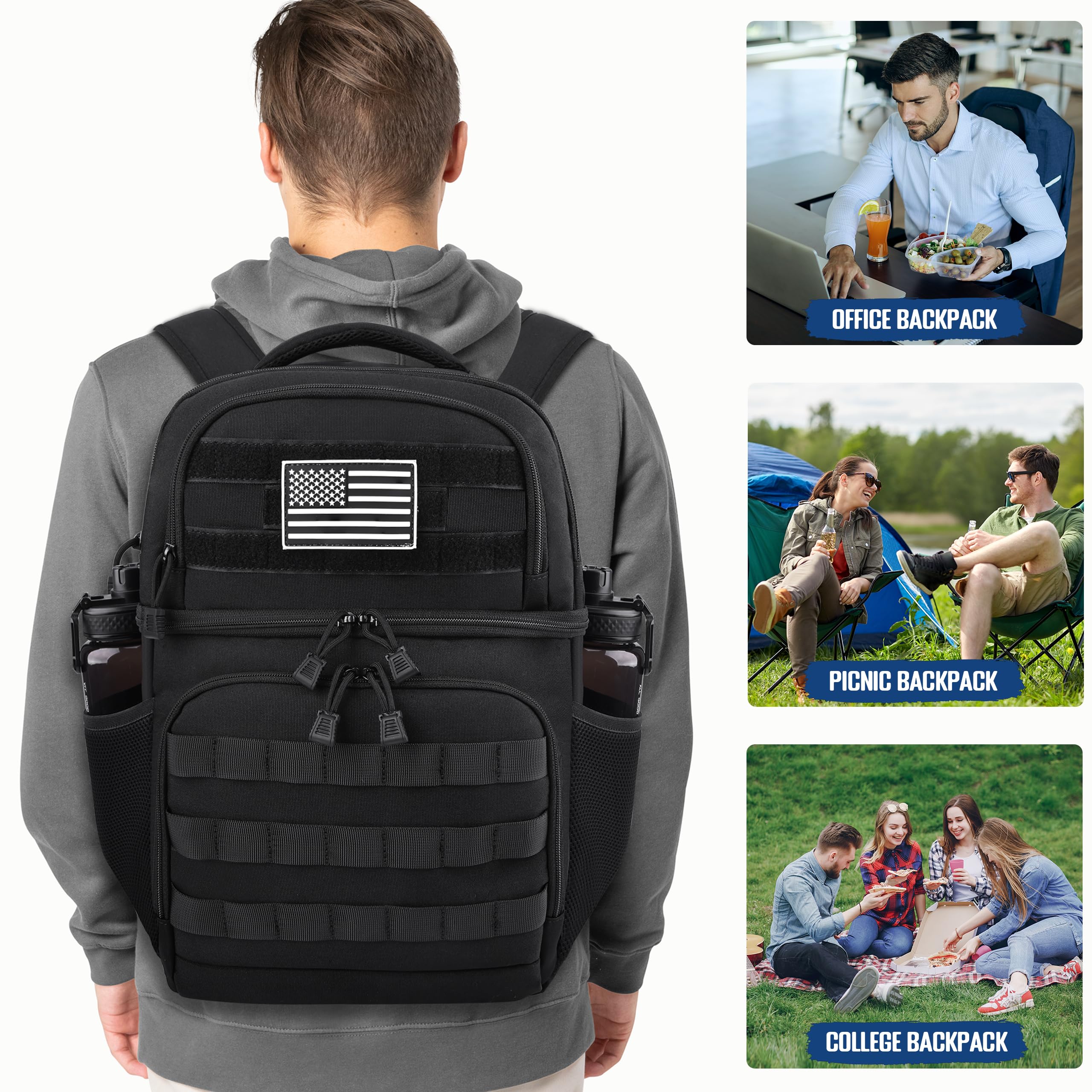 MOZETO lunch backpack versatile design for work, school, picnics, and trips