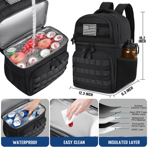 MOZETO lunch backpack RFID blocking pocket protects cards during travel