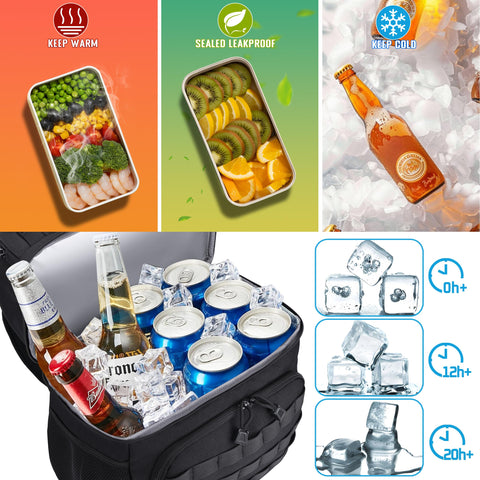 MOZETO lunch backpack upper dry storage fits meals, snacks, and devices