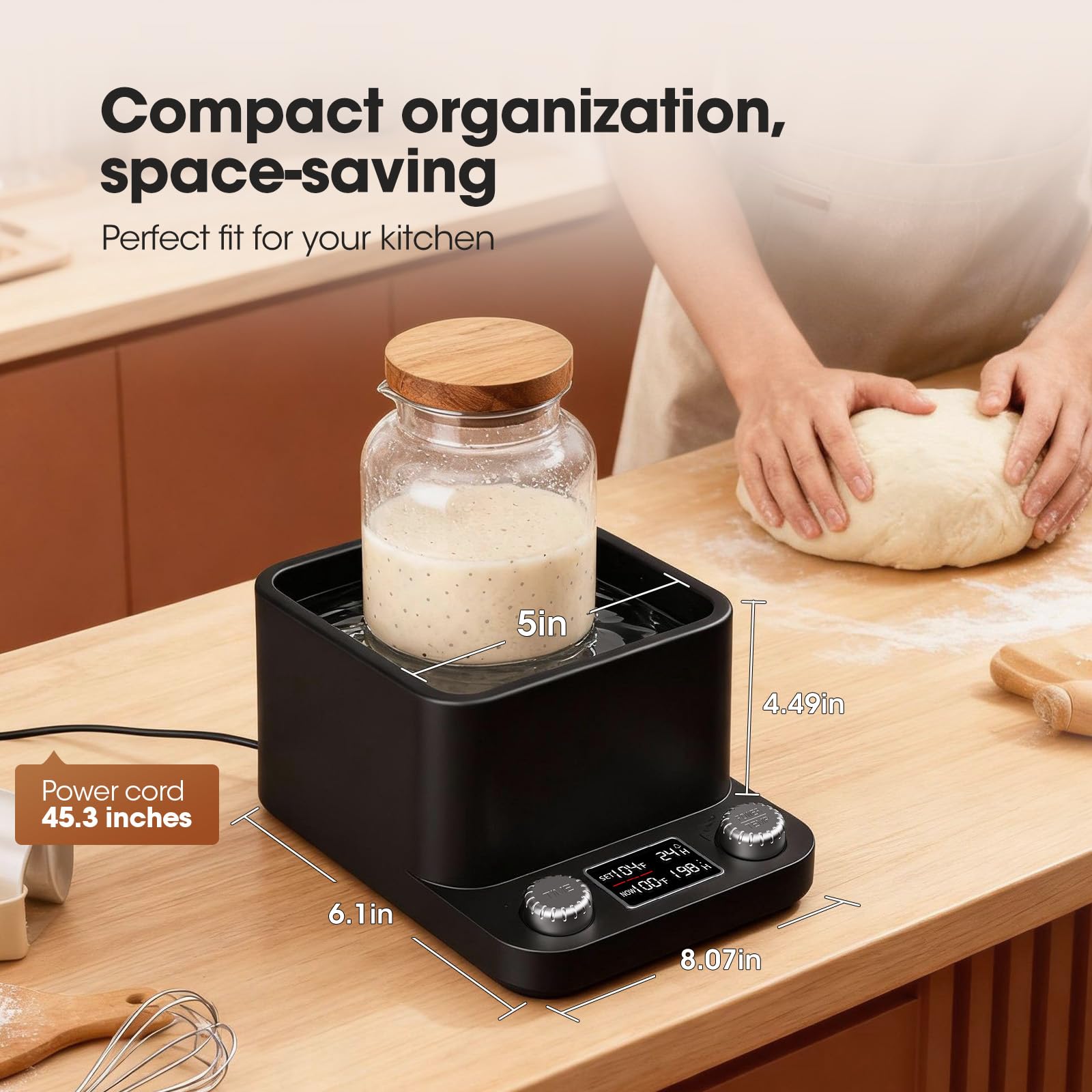 BPA-free materials ensure safe kitchen use on MQFORU sourdough warmer