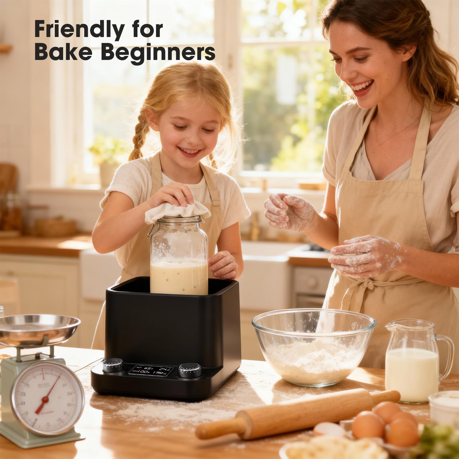 Compact, countertop-friendly design of MQFORU sourdough warmer