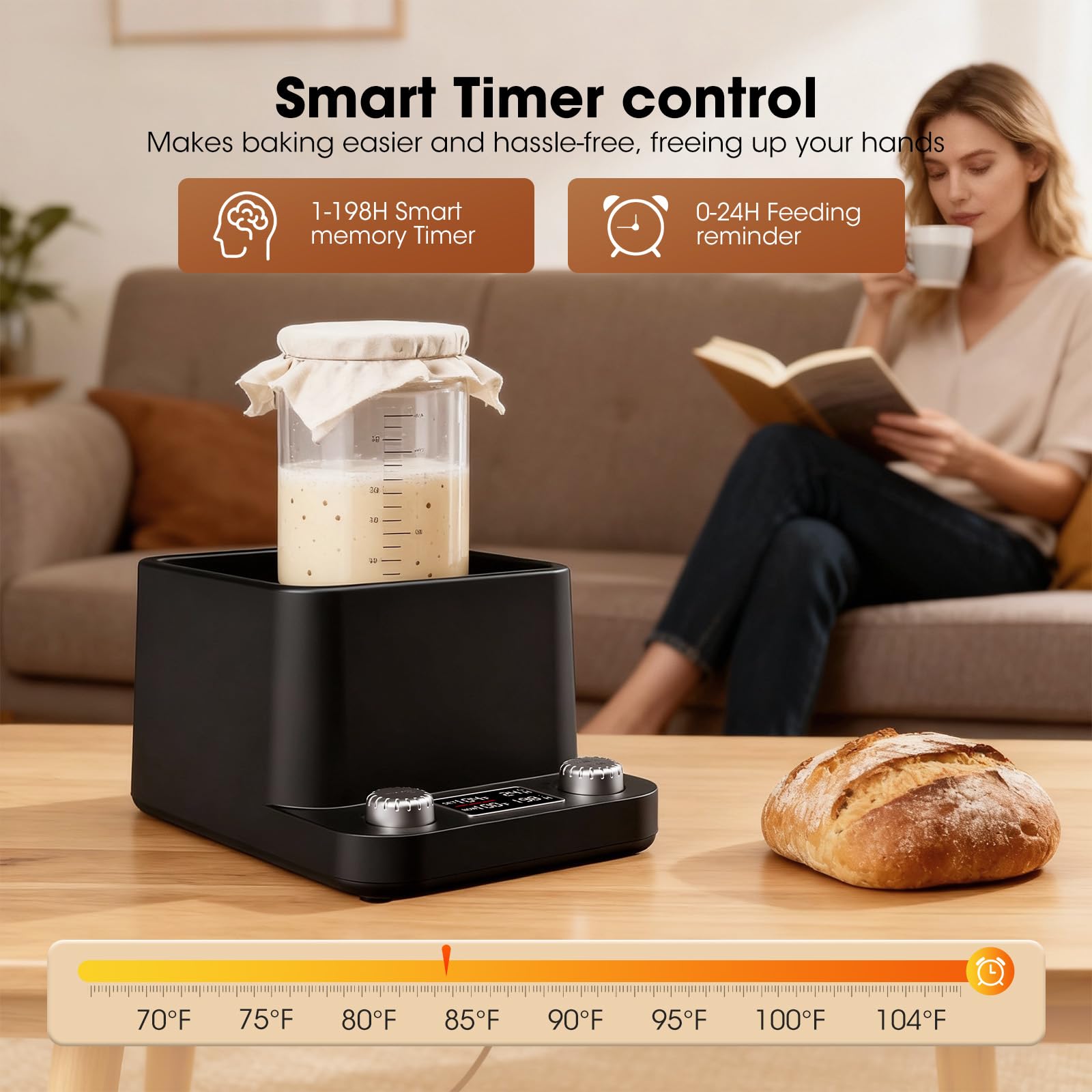Memory timer on MQFORU warmer stores last temperature and timing settings