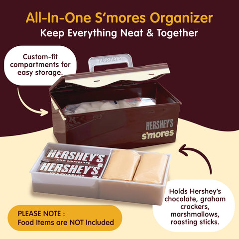 Removable tray design for quick access and cleanup on the Mr. Bar-B-Q Hershey's Smores Caddy.