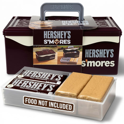 Mr. Bar-B-Q Hershey's Smores Caddy Tray organizes campfire ingredients outdoors.