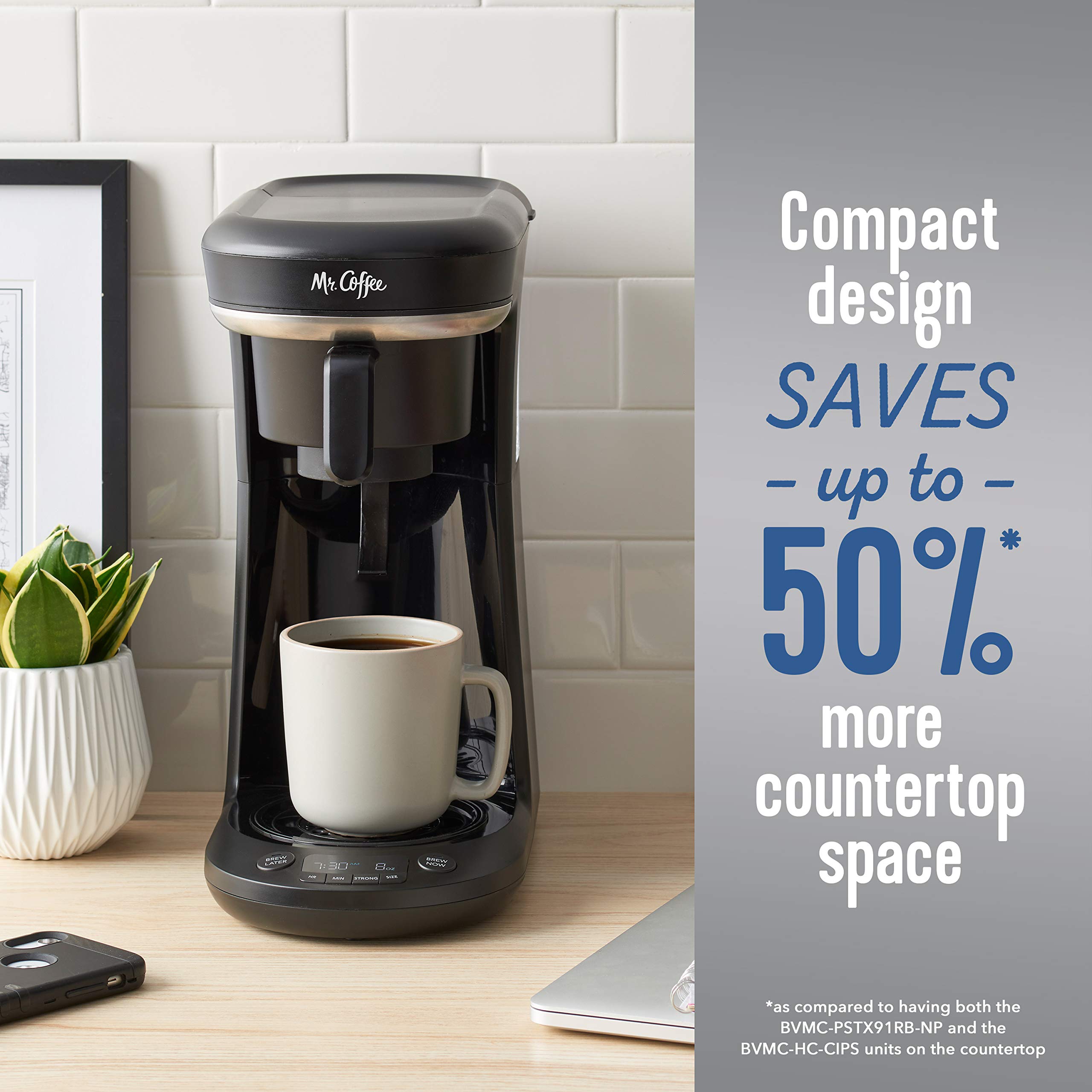 Mr. Coffee advanced water filtration helps reduce impurities for cleaner taste.